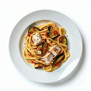 Pasta pesce spada e melanzana
